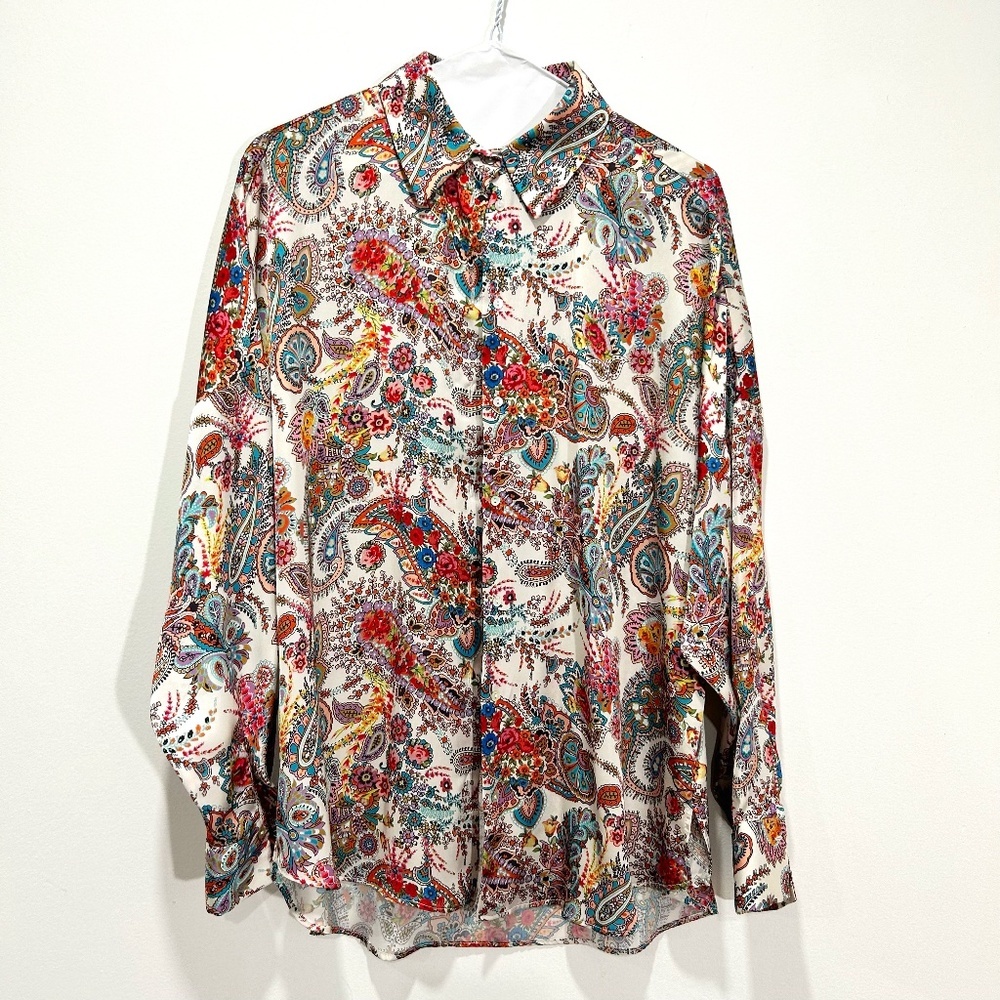 ZARA Multi-coloured Paisley Blouse in Women Size Small